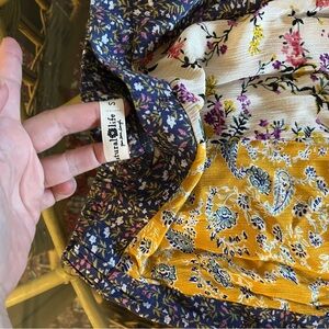 Natural Life Floral Skirt with Blue, Yellow, and White